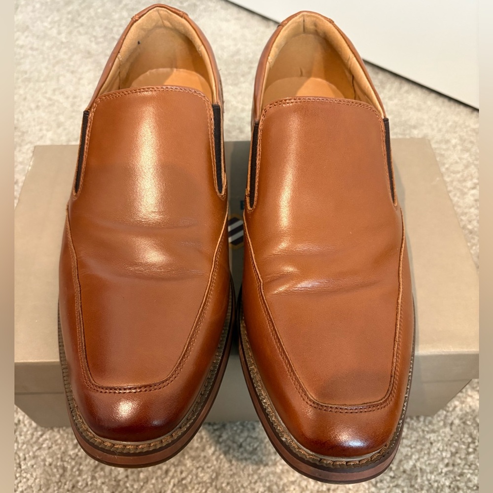 Joseph Abboud Brown Leather Slip-On Loafers 9.5 D